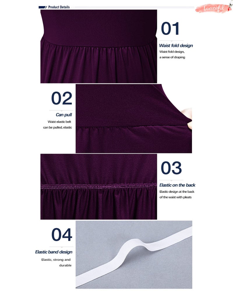 AUSELILY Women's Short Sleeve Loose Plain Casual Long Maxi Dresses for Women 2026 Purple L - Image 2